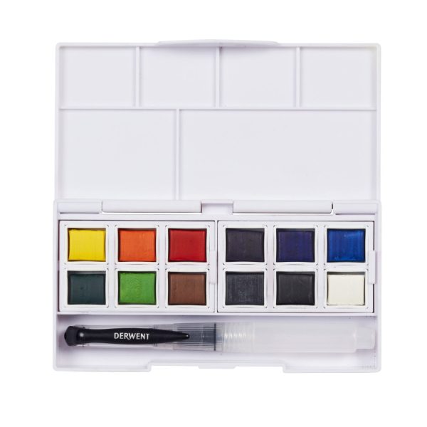 Akvarelliväri 12 kpl Derwent Watercolour Paint pan Set For Sale