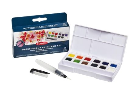 Akvarelliväri 12 kpl Derwent Watercolour Paint pan Set For Sale