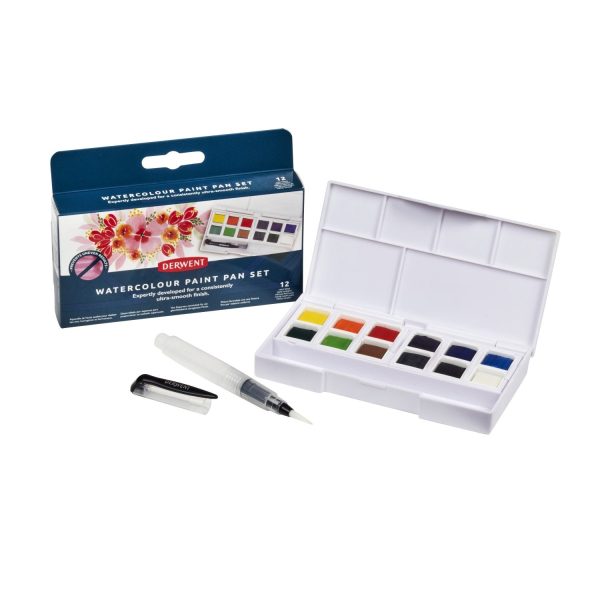 Akvarelliväri 12 kpl Derwent Watercolour Paint pan Set For Sale