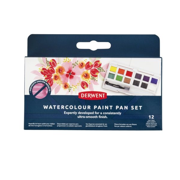 Akvarelliväri 12 kpl Derwent Watercolour Paint pan Set For Sale