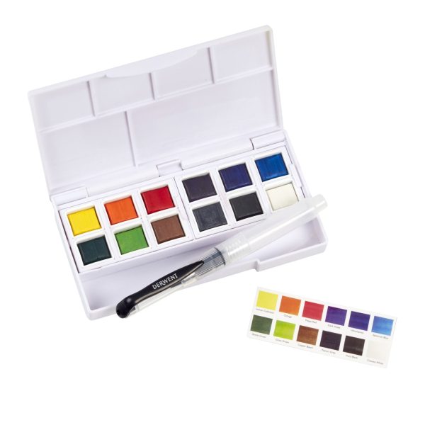 Akvarelliväri 12 kpl Derwent Watercolour Paint pan Set For Sale