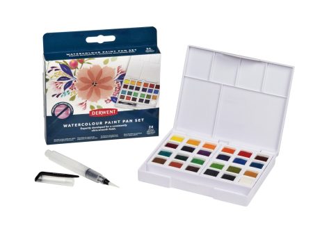 Akvarelliväri 24 kpl Derwent Watercolour Paint pan Set Sale